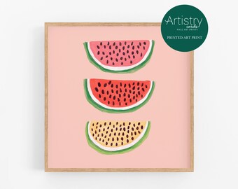 PRINTED ART PRINT,Watermelon Abstract Art,Kitchen Wall Art,Watermelon Illustration,Colorful Art Print,Watermelons Art Print