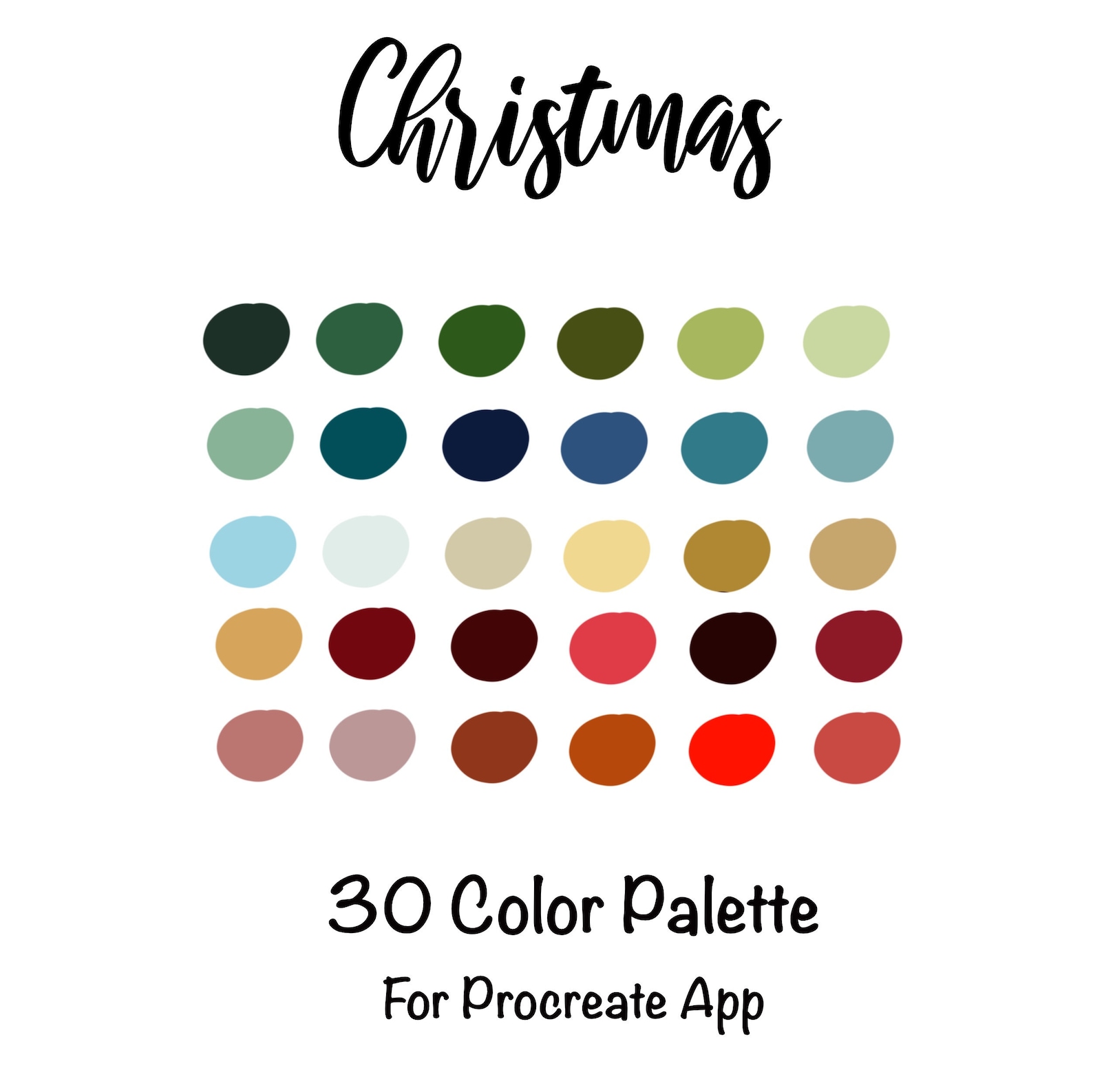 procreate christmas palette free