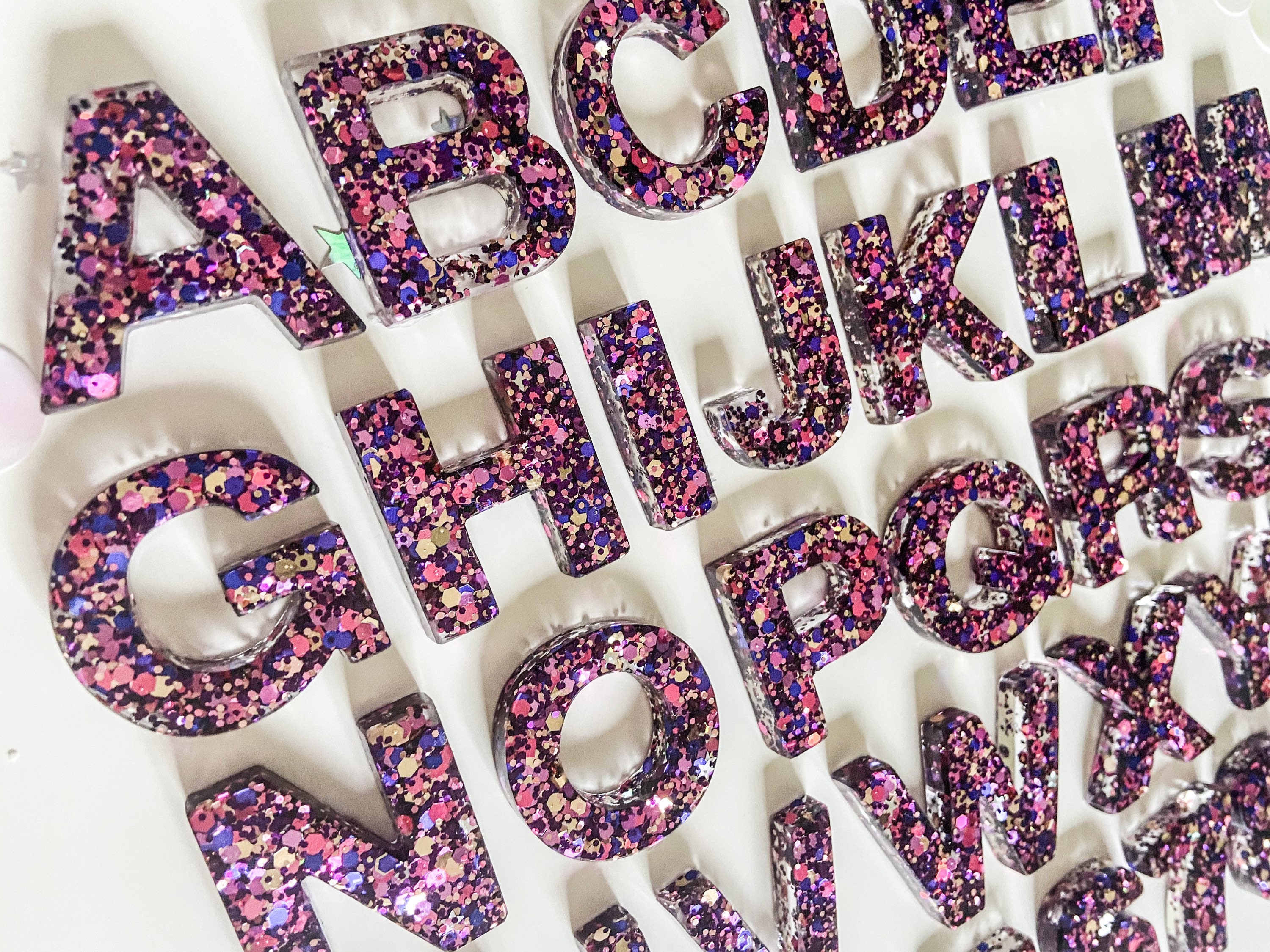 Custom Glitter Resin Letters Etsy