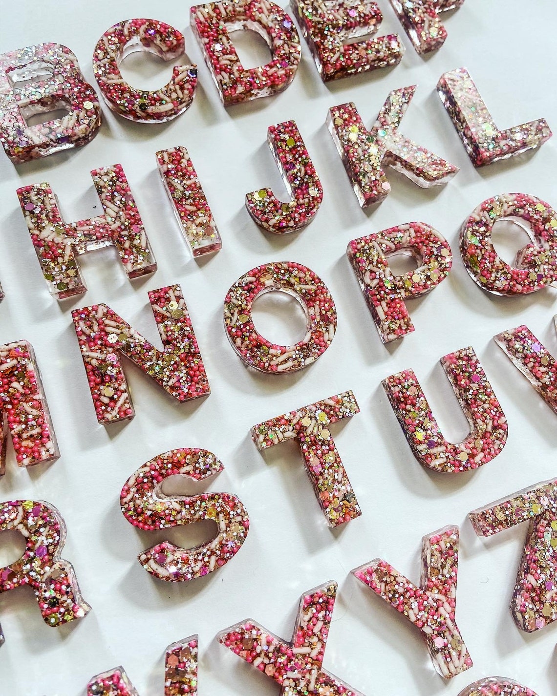 Rainbow/Custom Sprinkle Resin Letters Etsy