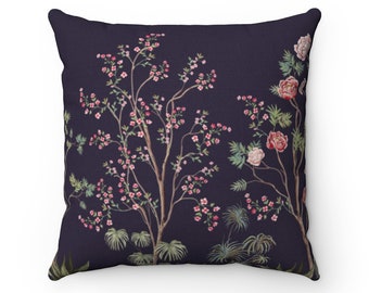 Fundas de almohada y almohadas Violet Chinoiserie, fundas de almohada Purple Throw con diseños orientales