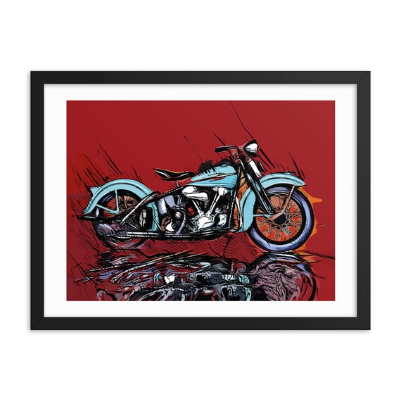 Harley Davidson Wall Decor Art Frame Harley Davidson Gift for | Etsy