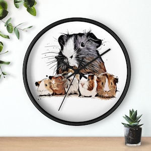 Guinea Pig family Wall clock