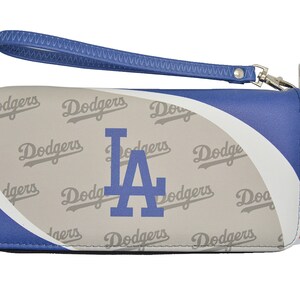 Cartera organizadora con cremallera curva con licencia oficial de los "Dodgers" de la NBA para mujer
