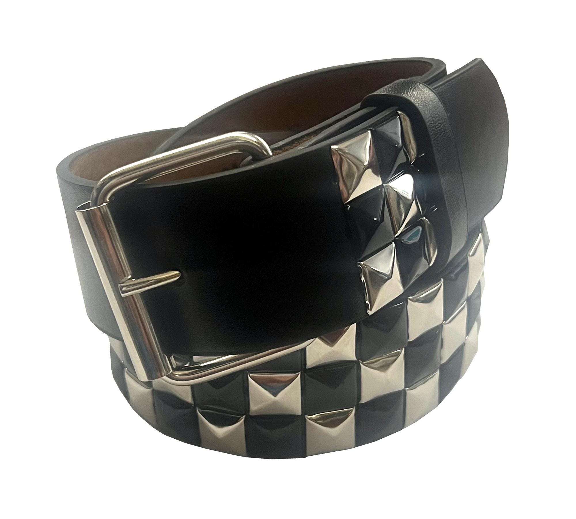 Men & Women Studded Belt, Metal Punk Rock Rivet Belt With 