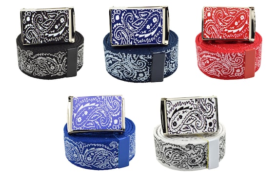 Canvas Military Bandana Pattern Flip Top Web Belt & Buckle  display picture 1