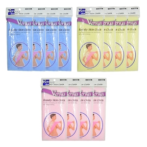 12 pcs Korea Blue,Pink,Yellow Venus Nylon Body Exfoliator Skin Bath Wash Cloth Towel