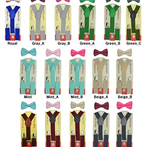 CUTE Baby Toddler Kids Children Boys Elastic Suspender & Bow Tie Set