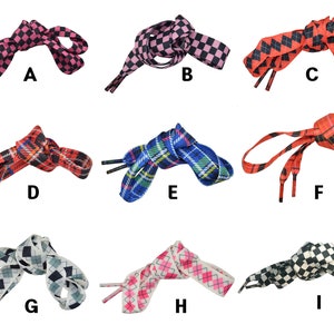 Fashion &quot;Checkered&quot; Sneaker Shoelaces 6Pr, 7Pr Eyelets One pair