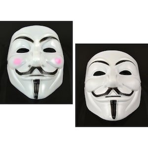 2 pcs Men Women V for Vendetta Anonymous Guy Fawkes Masquerade Halloween Mask