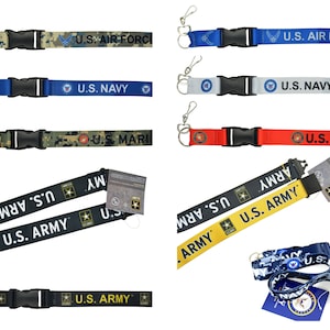 Official Licensed Products Military U.S. Army, Navy, Air Force, Marines Lanyards