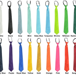 Plain Polyester Men&#39;s 2 or 3 inch Woven Pre-tied Zipper Necktie Various Colors