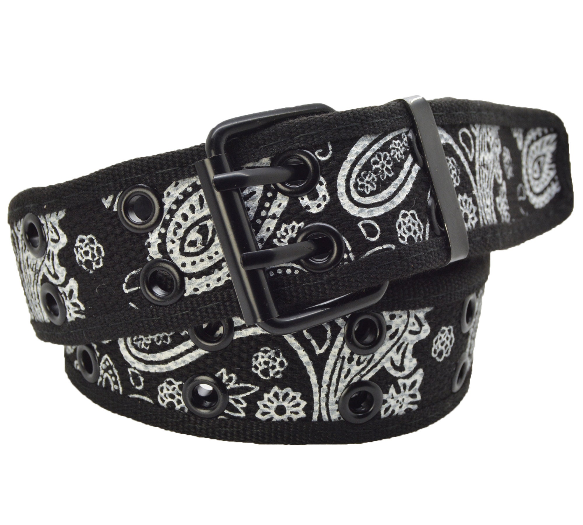 4176 Unisex Canvas Belt Double Grommets Holes For Men And Women Glory Max Unisex Casual Canvas Belt Double Hole Grommet  main image 4