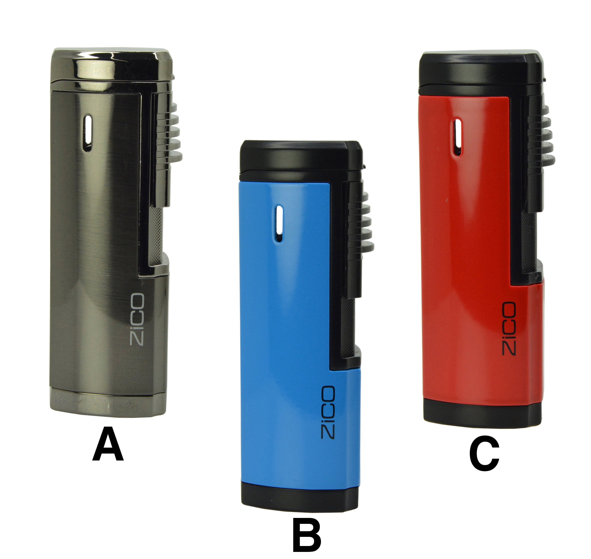 Zico Refillable Butane Adjustable Quad 4 Jet Torch Flame Lighter