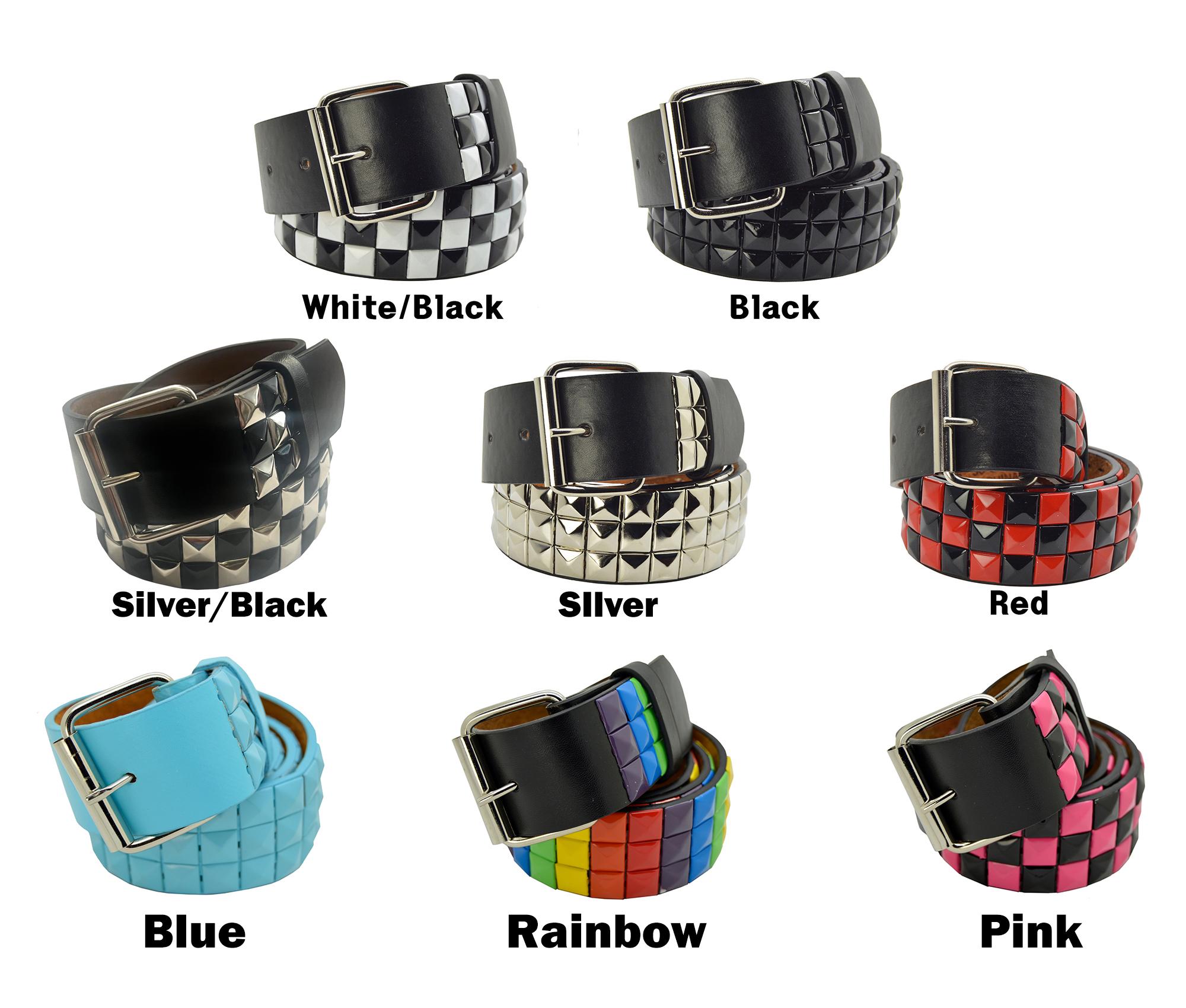 Men & Women Studded Belt, Metal Punk Rock Rivet Belt With  display picture 1