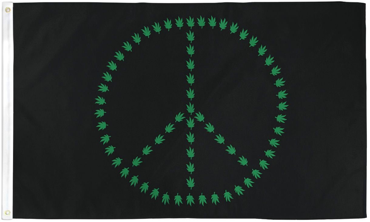 Marijuana Cannabis Leaf Tye Dye Flag – 3x5 Feet Woven Poly Nylon 68D, Multicolor 2 thumbnail image