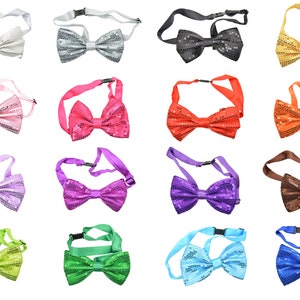 Mens Fashion Sequin Bow Tie for Weddings, Costumes, Prom Parties 16 Colors