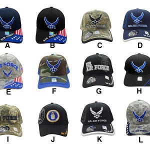 Officially Licensed United States Air Force Logo Embroidered Black, Navy Blue, Camouflage Baseball Cap