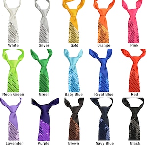 Fashion Sequin Skinny Tie for Weddings, Parties, Costumes, Halloween - 15 Color