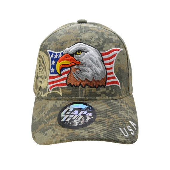 new Patriotic American Eagle and American Flag Baseball Cap USA Bald Eagle  3D Embroidery Snapback Hats Men Cap