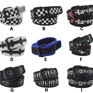 Men & Women Double Grommet 2 Hole Stitched Canvas Fabric Web Belt
