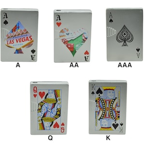 Playing Cards Ace, Queen,King Refillable Butane Lighter