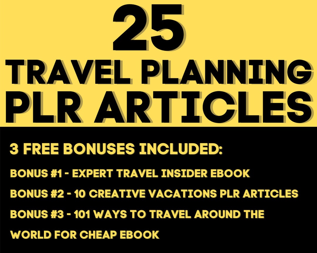 PLR Bundle - 25 Vacation Planning PLR Articles + 3 FREE Bonuses ...