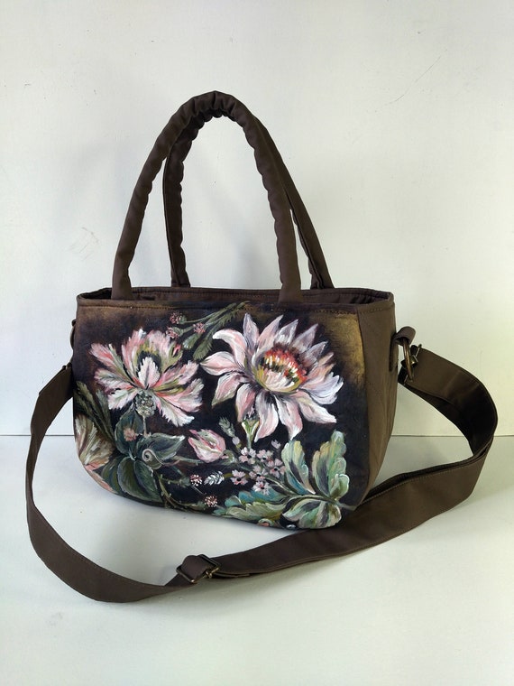 Custom Fabric Handbag for Women Painted by the Artist, Bronze