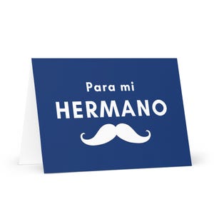 Para meu irmão, cartão de felicitações para irmão espanhol, design de bigode, para aniversários, ocasiões especiais, ideias para presentes para a família espanhola, artigos de papelaria
