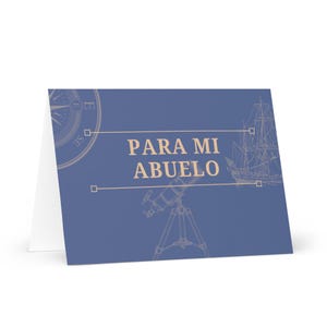 Tarjeta de felicitación para mi abuelo, regalo para abuelo hispanohablante, regalo de cumpleaños con temática de aventura exploradora, regalos de papelería náutica