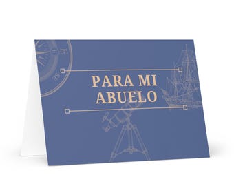 Spanish para mi abuelo Grandfather Birthday Card: Nautical Explorer Theme