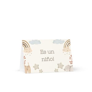 Es un niño (het is een jongen!) Spaanse wenskaart, voor nieuwe ouders, tweetalige babyshower, tarjeta para nuevo bebé, regalos español, ducha del