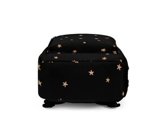 Starry Night Backpack, Celestial Black Gold Bag, Galaxy  display picture 1