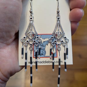 Beaded Chandelier Dangle Earrings: Handmade Bohemian Jewelry