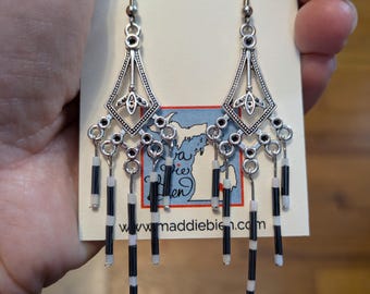 Beaded Chandelier Dangle Earrings: Handmade Bohemian Jewelry