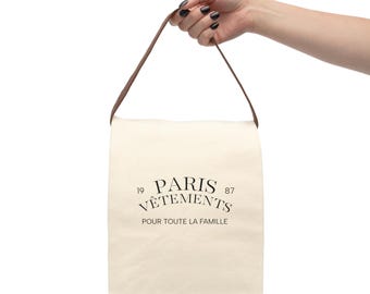 Paris Old Style Shop Französische Canvas Lunch Bag, Stilvolle umweltfreundliche Tasche für Frankophile, Picknick-Tasche für französische Feinschmecker