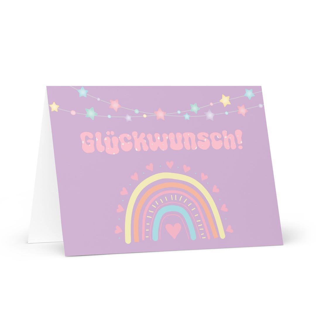 Glückwunsch! German Congratulations Greeting Card, German Stationery ...