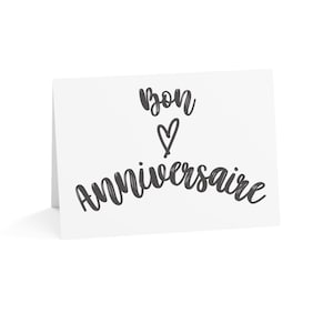 French Birthday Greeting Cards - Bon Anniversaire, French speaker Gift, card for French birthday theme, for French lovers, Francophiles