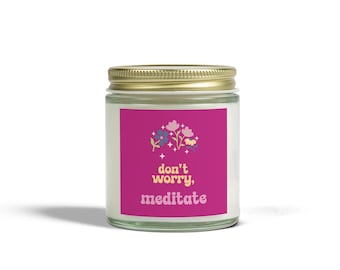 Meditation Candle: Coconut Apricot Wax, Aromatherapy Relaxation Gift