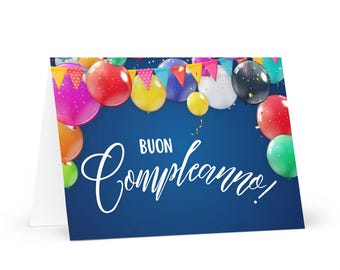 Buon Compleanno Greeting card, Italian speaker birthday gift ideas, stationery for Italian birthday, Italian greeting card, birthday gifts