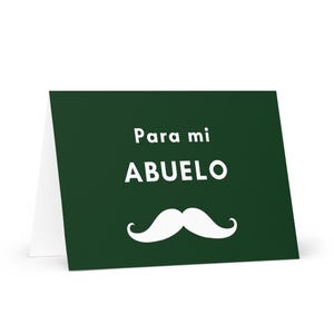 Para meu avô, cartão de felicitações, papelaria para meu avô, design minimalista de bigode, ideias de presentes para famílias de falantes de espanhol, cartões para o vovô