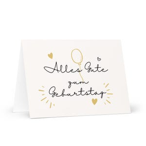 Alles Gute zum Geburtstag Card: German Birthday Greeting with Gold Balloon