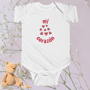Mi Corazón Baby bodysuit: Spanish Newborn Outfit