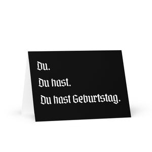 Er is geburtstag. Duitse verjaardagskaart, grappige Duitse cadeaus voor muziekliefhebbers, minimalistische verjaardagscadeaukaart voor Duitstaligen