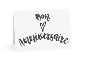 French Birthday Greeting Cards - Bon Anniversaire Design, French speaker Gift, card for French birthday theme