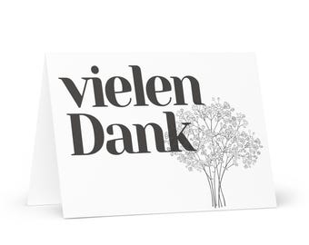 Vielen Dank Greeting card, thank you German cards, German language stationery, for German weddings, appreciation gifts, thank you karte