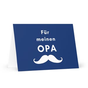 Für meinen Opa Grußkarte, Karte für Großvater, Geschenk für Opa, Großeltern Briefpapier, Mustache Design, minimalistisch