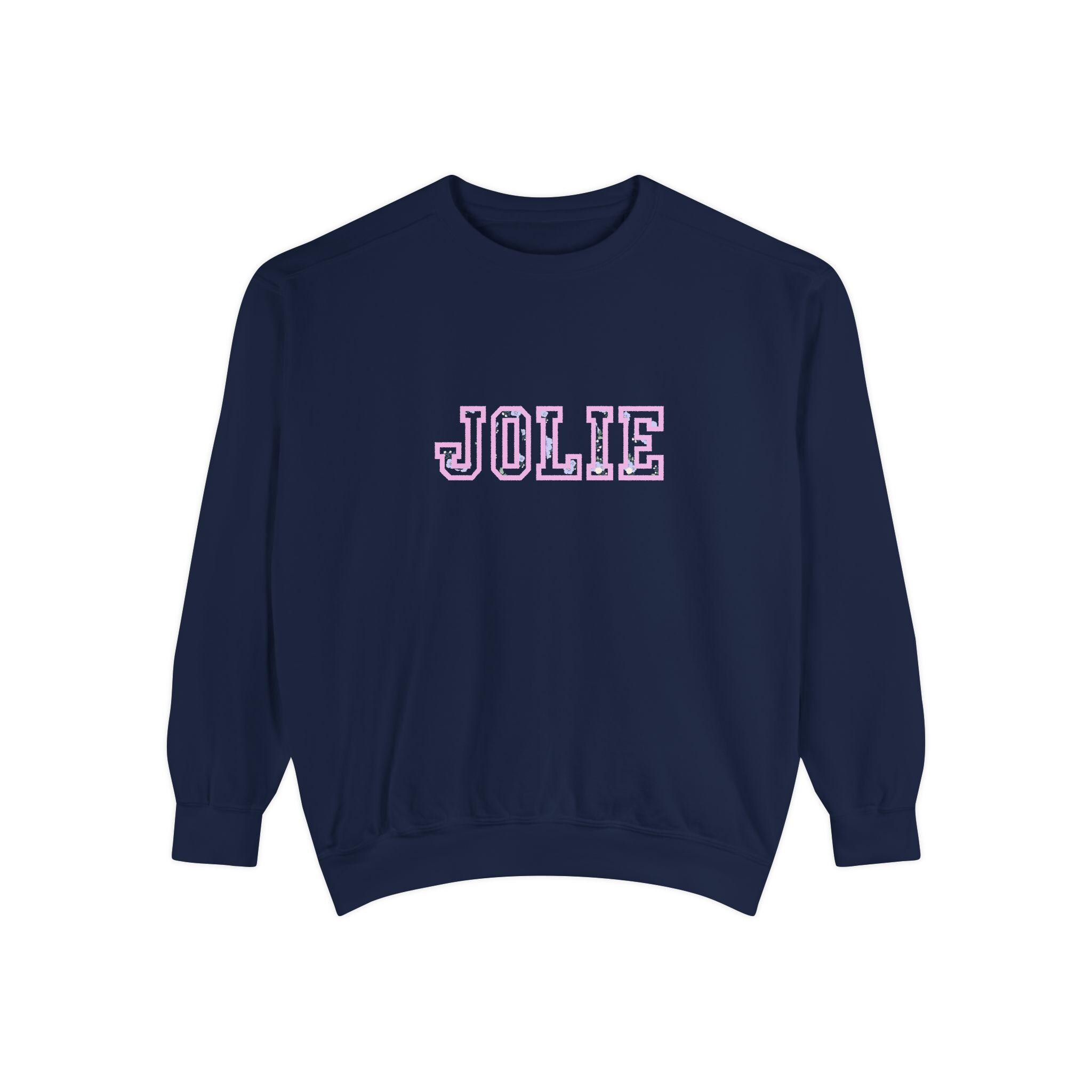 Jolie Coquette Block Style Sweatshirt, französischer Text, Französisch Hübsches Sprichwort, Feminine Pullover, Blumen Komfort Farben Sweatshirt Französisch