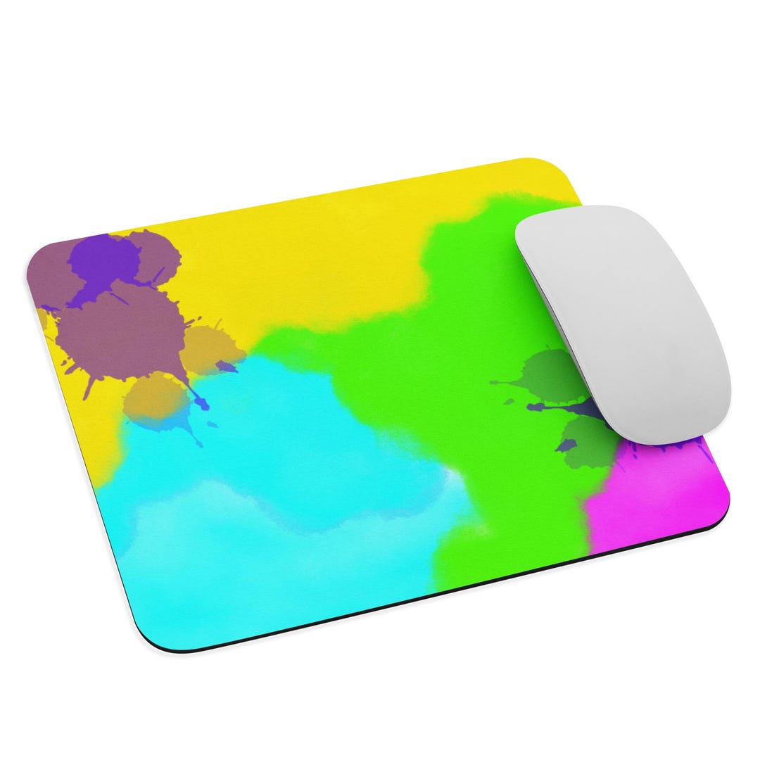 Splashed Mouse Neon Color Splash Mouse Pad: Vibrant Desk Accessory - Etsy