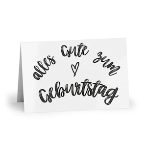 Alles Gute zum Geburtstag Tarjetas de felicitación de cumpleaños, Regalo de hablante alemán, (1 o 10 piezas) Juego de tarjetas, diseño moderno y simple, geschenk, grußkarte